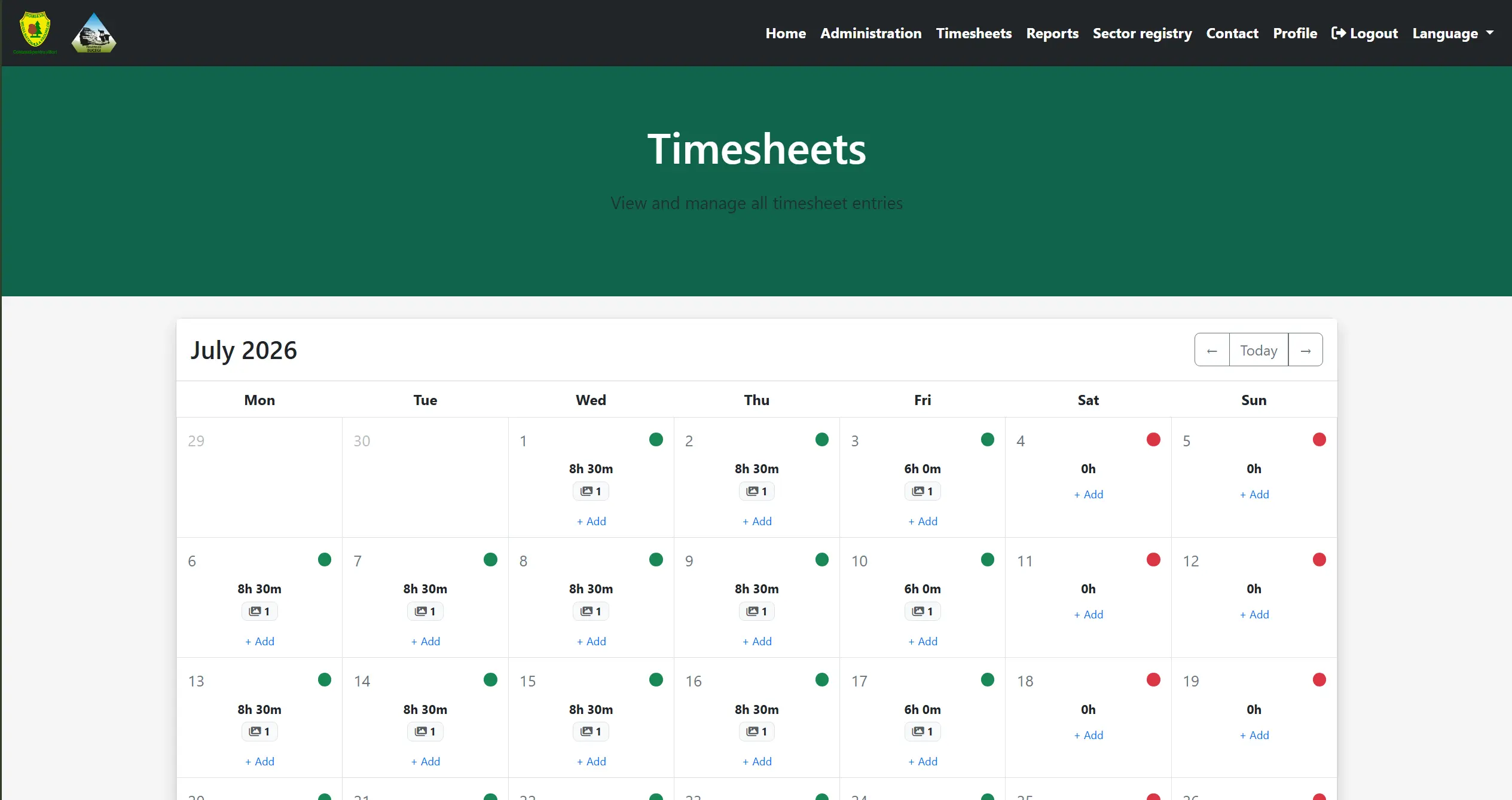 Timesheets and Reporting Webapp
